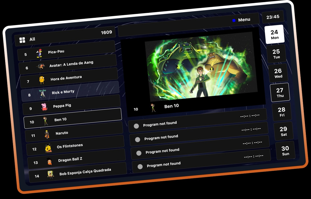 IPTV 4k channel guide